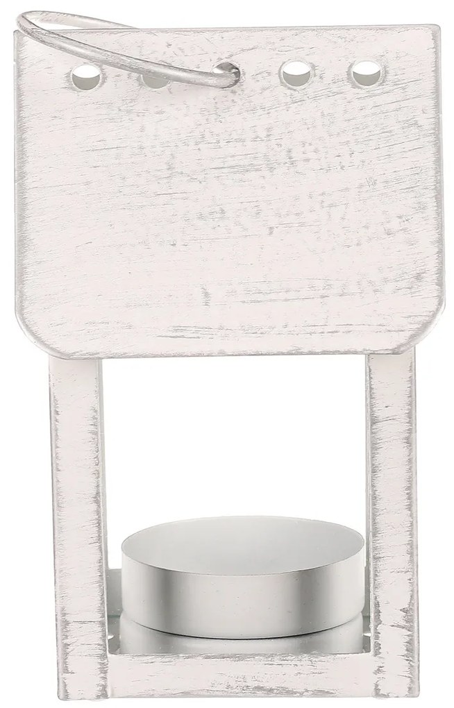 Fém lámpa Madárház, fehér, 11 cm