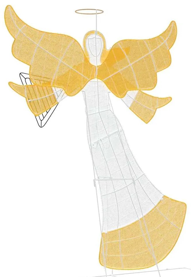 Világító szög Meleg fehér 116 x 29 x 158.5 cm Poliészter