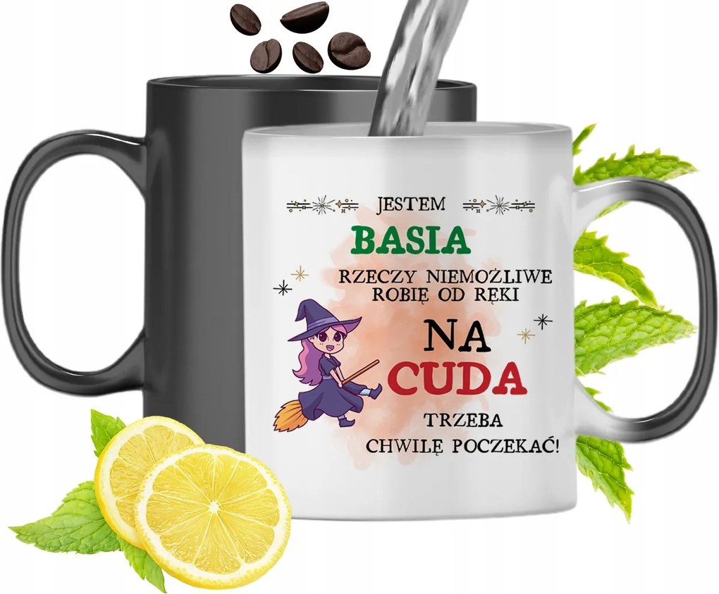 Mágikus Bögre Basi Fekete Színváltós, fényképes nyomattal