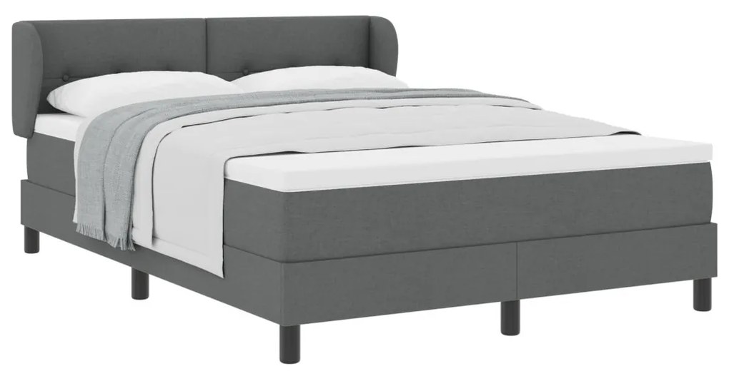 Boxspring Ágy Matrac Vaskos Szürke 160x200 cm Szövet