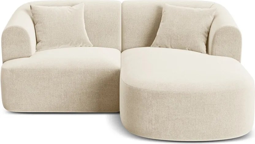 Bézs bársony sarokkanapé (jobb oldali-heverő résszel) Campi – Cosmopolitan Design