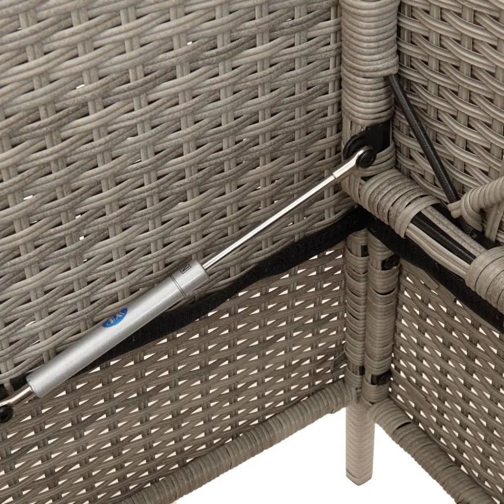 világosszürke polyrattan kerti pad párnákkal