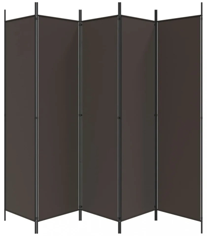 6 paneles barna szövet paraván 300x200 cm