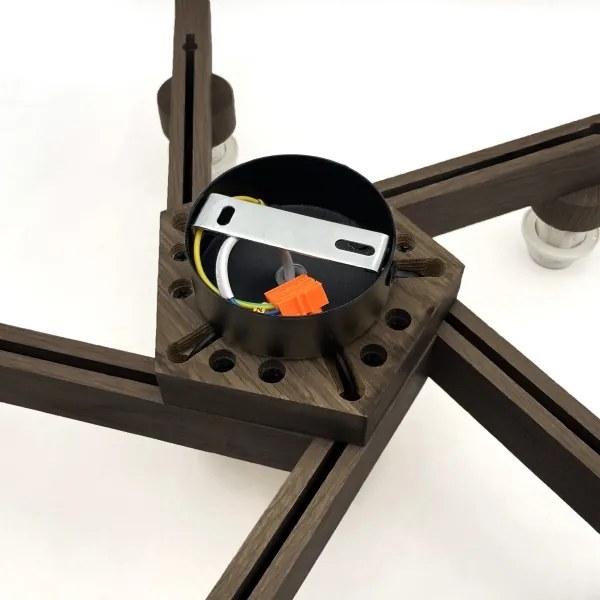 Brilagi - LED mennyezeti lámpa ANTHONY 5xE14/40W/230V diófa/fehér