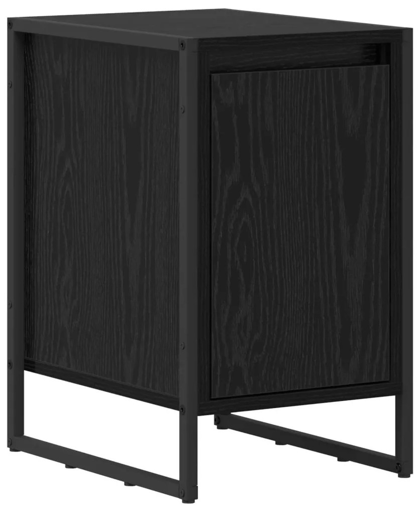 Éjjeli asztal 2 pcs Fekete tölgy 39,5 x 30 x 50 cm Faanyag