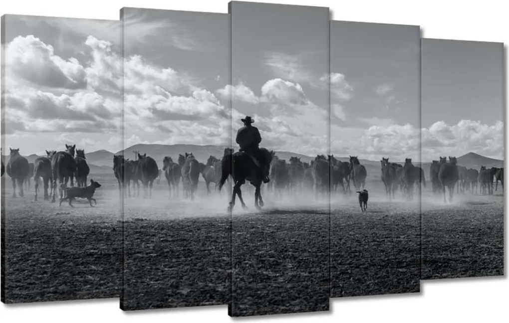 Vászonkép 100x60 CowBoy lóháton Lovak