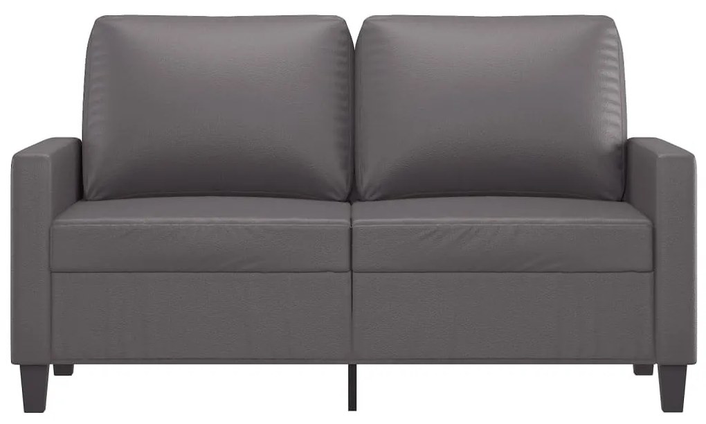 2 személyes szürke műbőr kanapé 120 cm