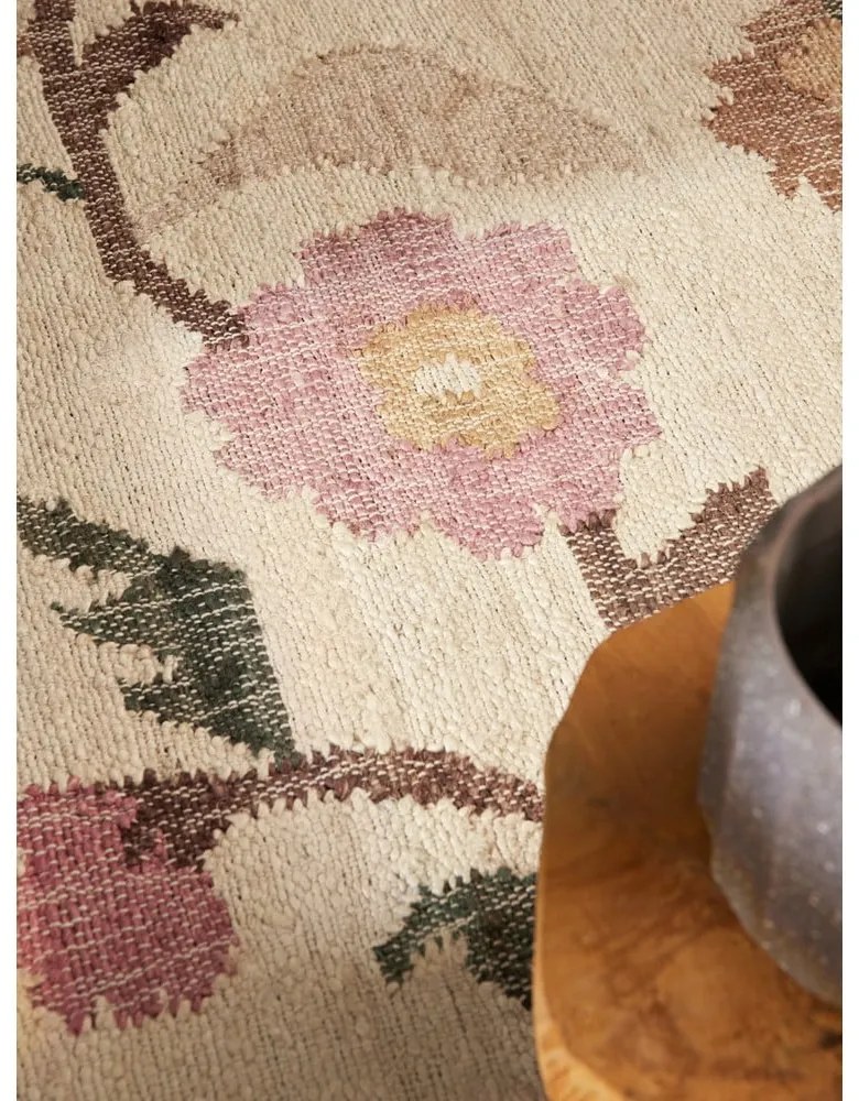 Krémszínű kézi szövésű juta szőnyeg 160x230 cm Roya Violette – Elle Decoration