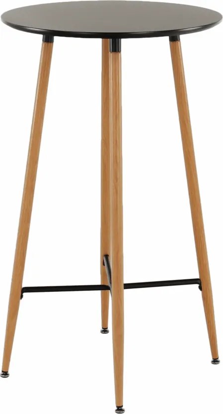 Bárasztal, fekete/tölgy, átmérő 60 cm, IMAM
