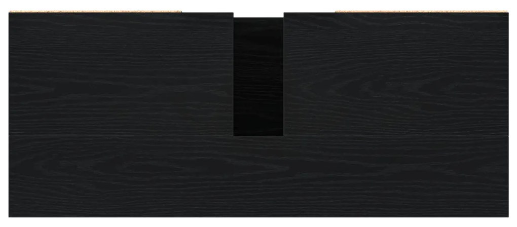 Fürdőszoba Mosdókagyló Szekrény Fekete Tölgy 80x33x60 cm Műanyag