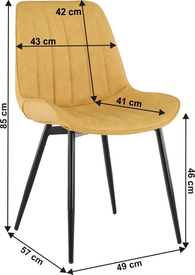 Szék, ekobőr sárga/fekete, HAZAL