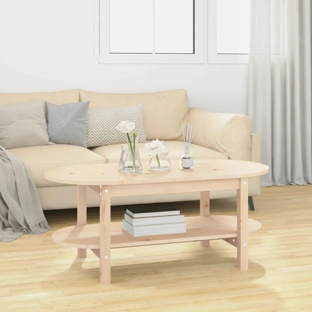 Tömör fenyőfa dohányzóasztal 110 x 55 x 45 cm