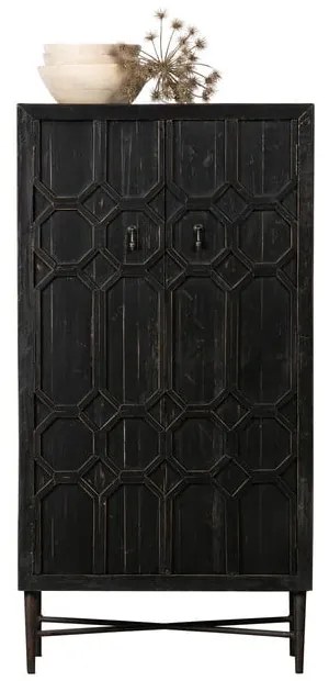 Fekete újrahasznosított fa szekrény 75x143 cm Bequest – BePureHome