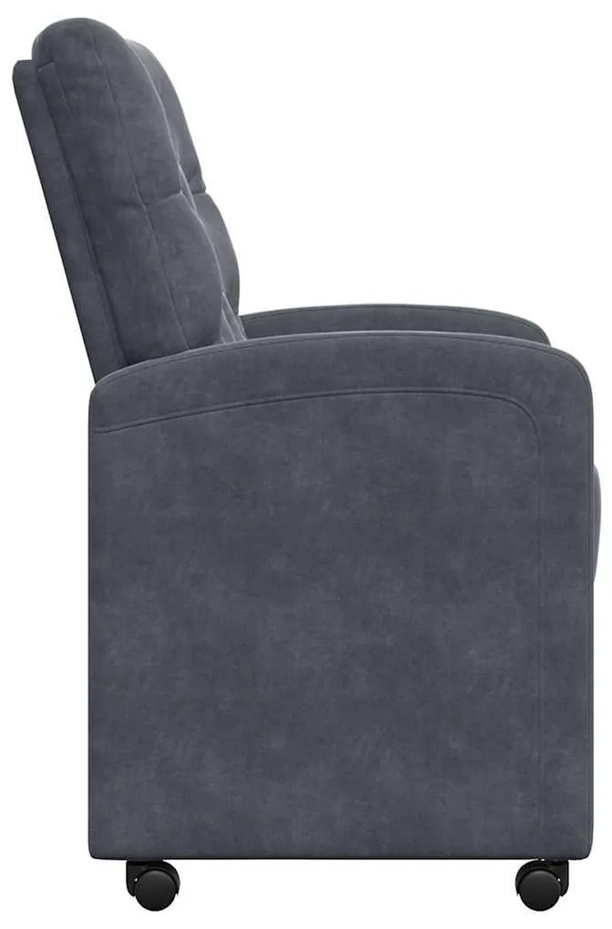 Kerekes Étkező Székek 2 pcs Sötétszürke 58 x 67 x 97 cm Bársony