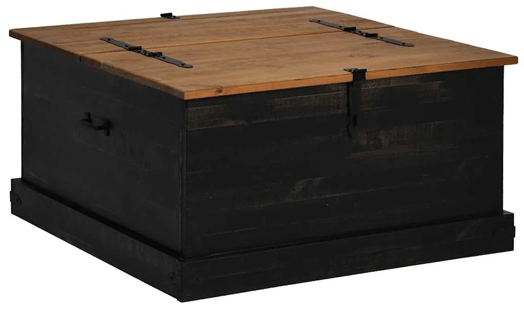 fekete tömör fenyőfa HALDEN tárolószekrény 91x91x47 cm