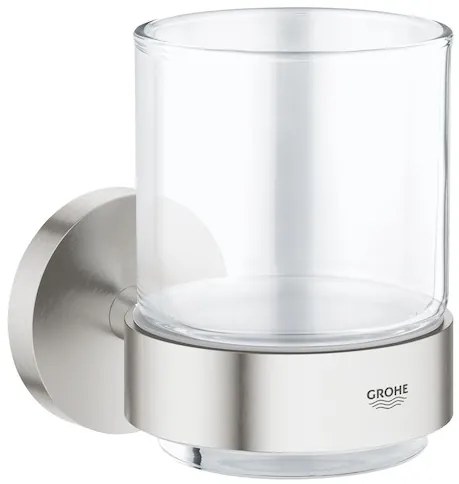 Grohe Essentials pohártartó pohárral együttsupersteel 40447dc1 G40447DC1