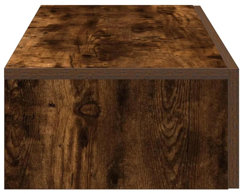 Falipolc fiókokkal füstölt tölgy 80x33x17 cm műszaki fa