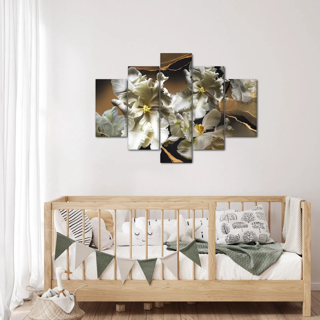 Kép - Orchidea virágok márvány háttérrel (150x105 cm)