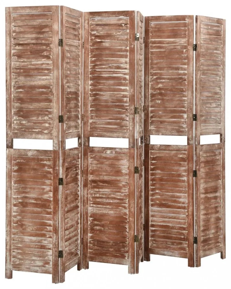 Elegáns Tömör Császárfa Paraván - Szabadon Álló Térelválasztó - Barna - 210 x 1,5 x 165 cm - Összeszerelést Igényel