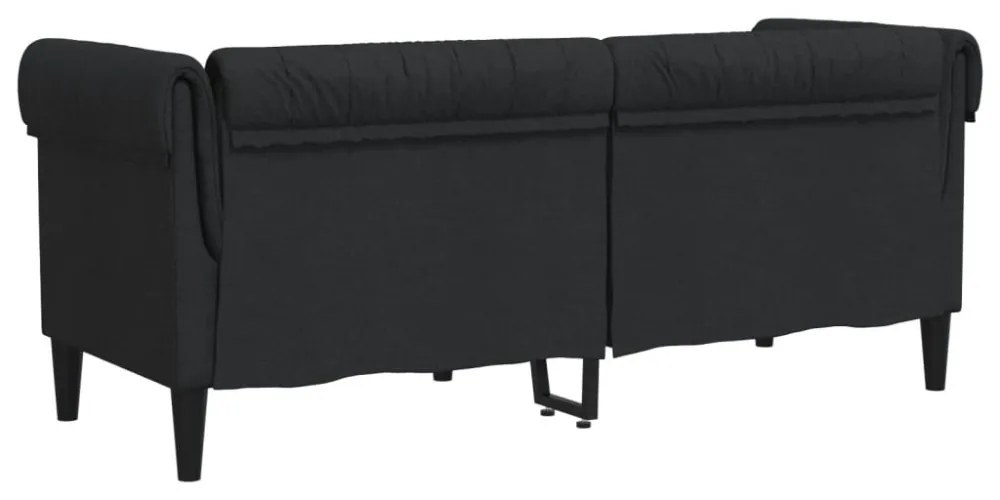 fekete 2 személyes szövet Chesterfield kanapé