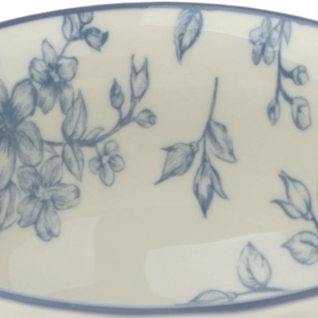 6 darab kerámia tálka szelíd virágok 11,5 cm, kék