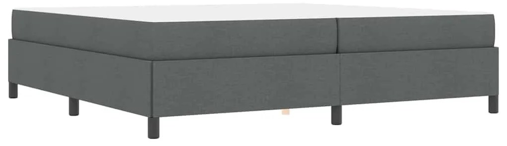 Boxrugós ágy Sötétszürke és Fekete 200 x 200 cm