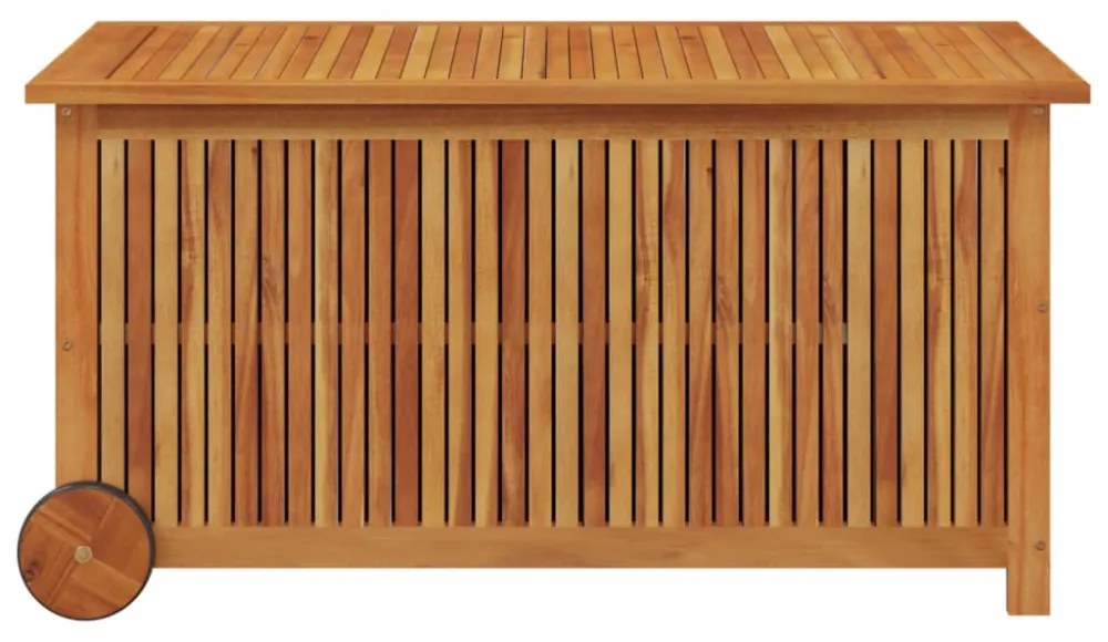 tömör akácfa kerti tárolóláda kerekekkel 113 x 50 x 58 cm