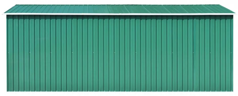 zöld fém kerti fészer 257 x 489 x 181 cm