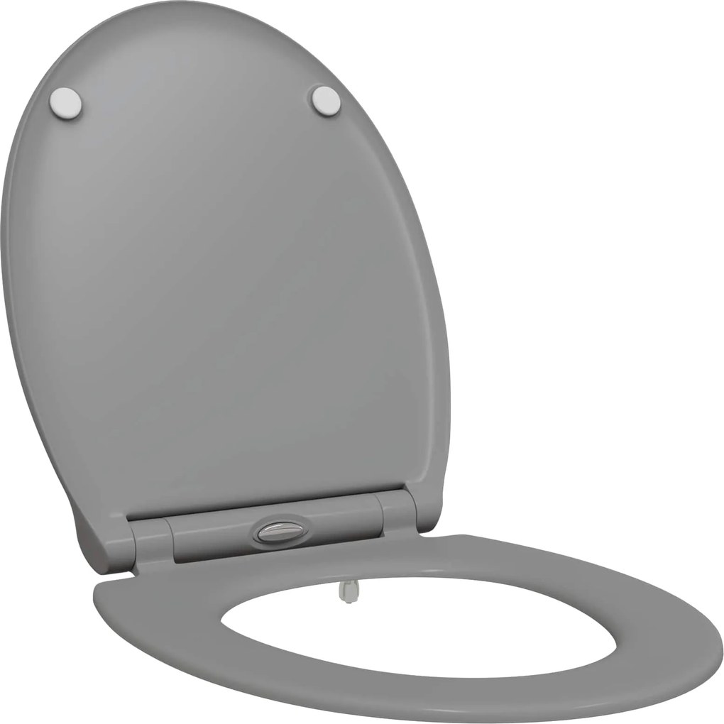 vidaXL WC ülőke Szürke 47 x 37,5 x 3,8 cm Duroplast