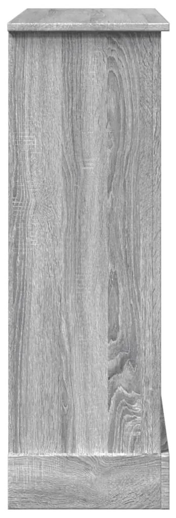 szürke sonoma színű szerelt fa kandallóburkolat 90 x 30 x 90 cm