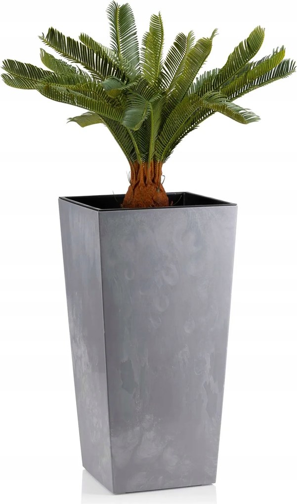 Virágtartó kaspó Szürke Beton betéttel modern virágágyás otthonra 57x29cm