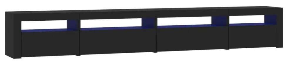 fekete TV-szekrény LED-világítással 270x35x40 cm