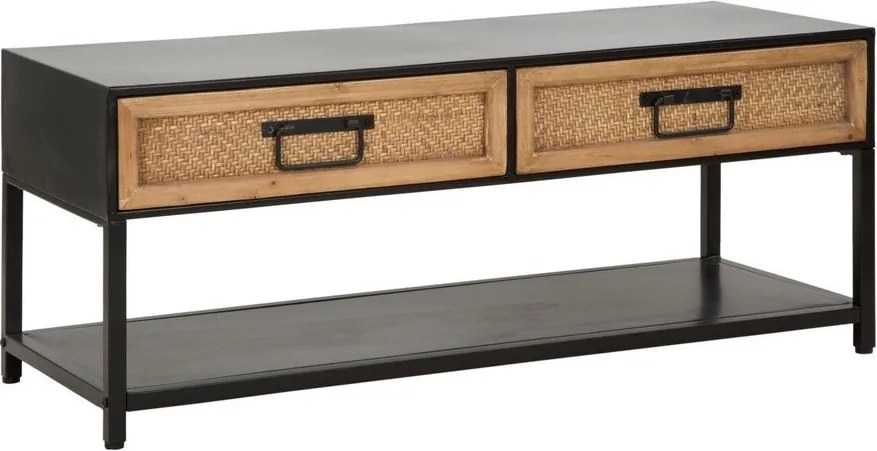 Fekete-natúr színű fém TV-állvány 95x38x38 cm Hanoi – Mauro Ferretti