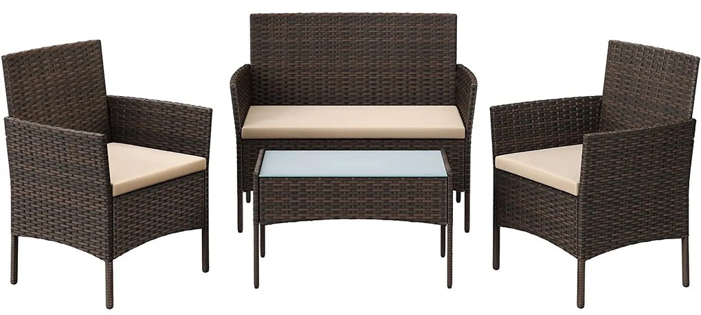Kültéri kerti bútorok, bútorkészletek, barna és taupe