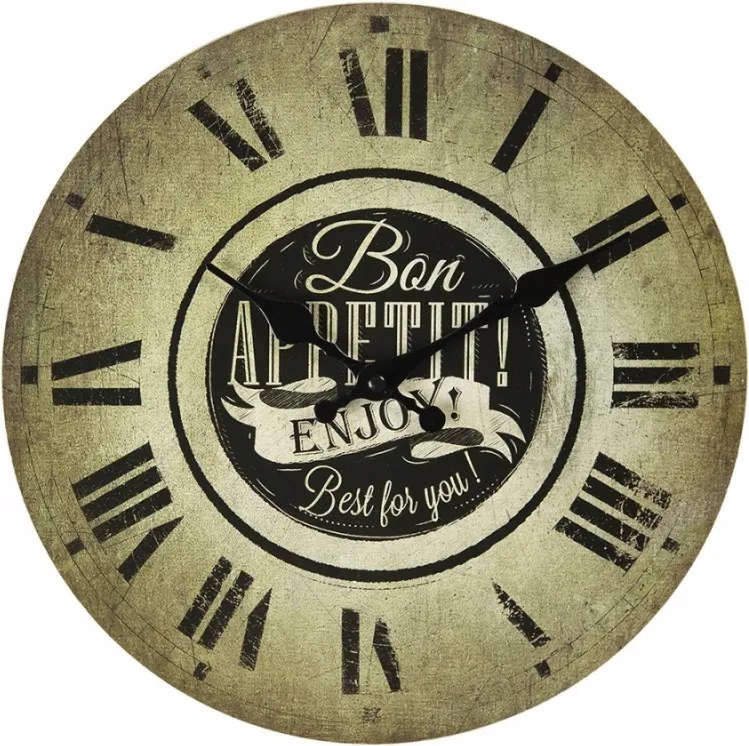 Bon Appetit római számokkal díszített falióra 30x3 cm