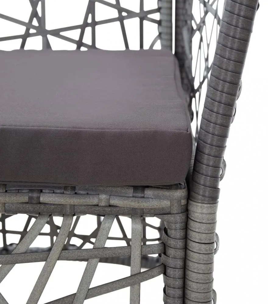 7 részes szürke kültéri polyrattan étkezőgarnitúra