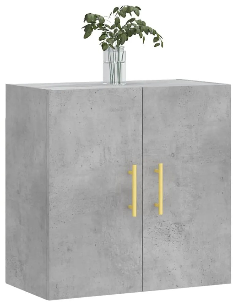 betonszürke szerelt fa faliszekrény 60 x 31 x 60 cm