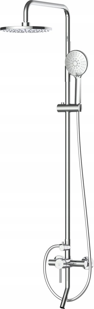 Zuhanyoszlop csapteleppel, állítható kabinhoz ezüst Avapax szett