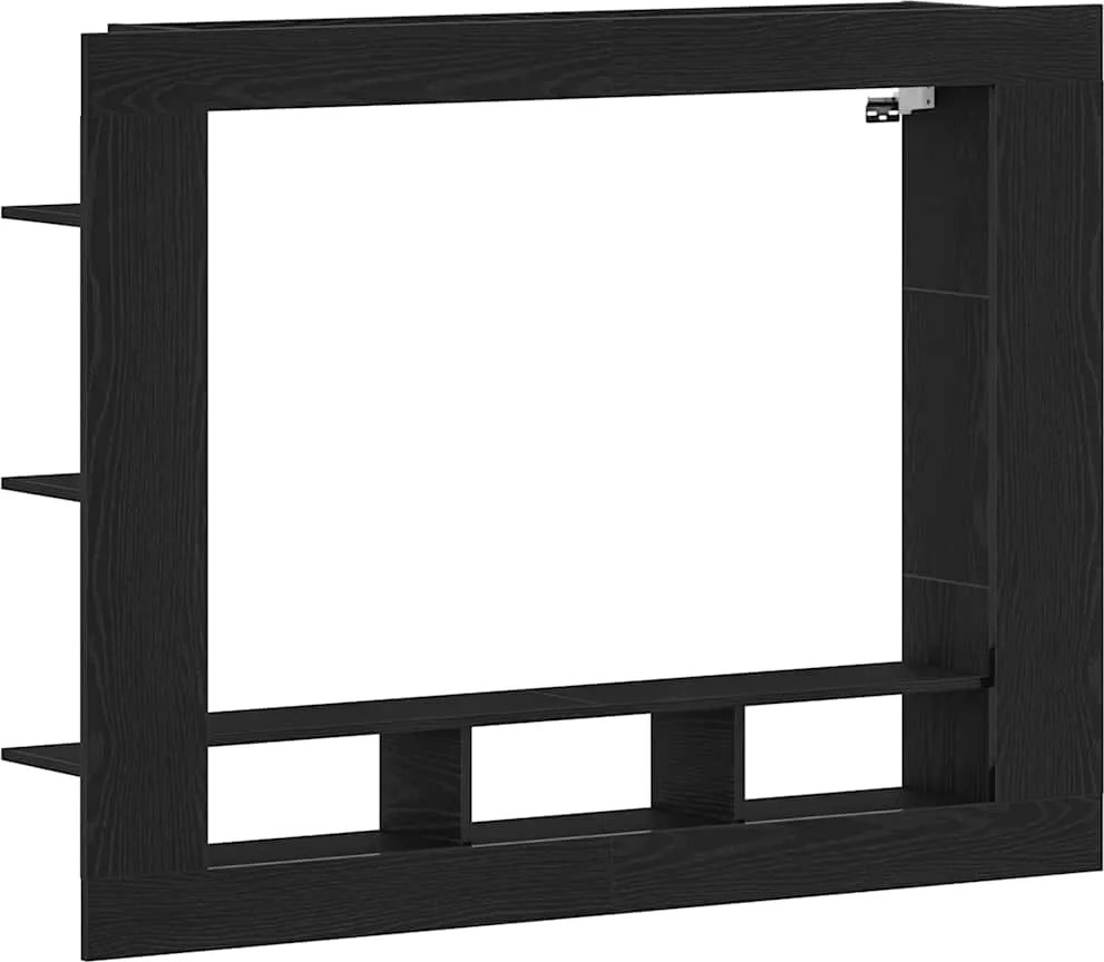 vidaXL TV szekrény Musta tammi 152 x 22 x 113 cm Faanyag