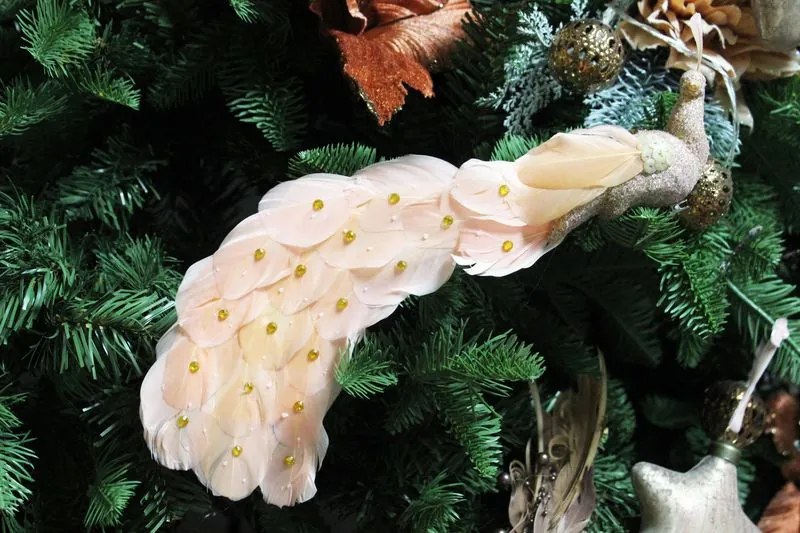 Lazac színű csillogó páva 31cm