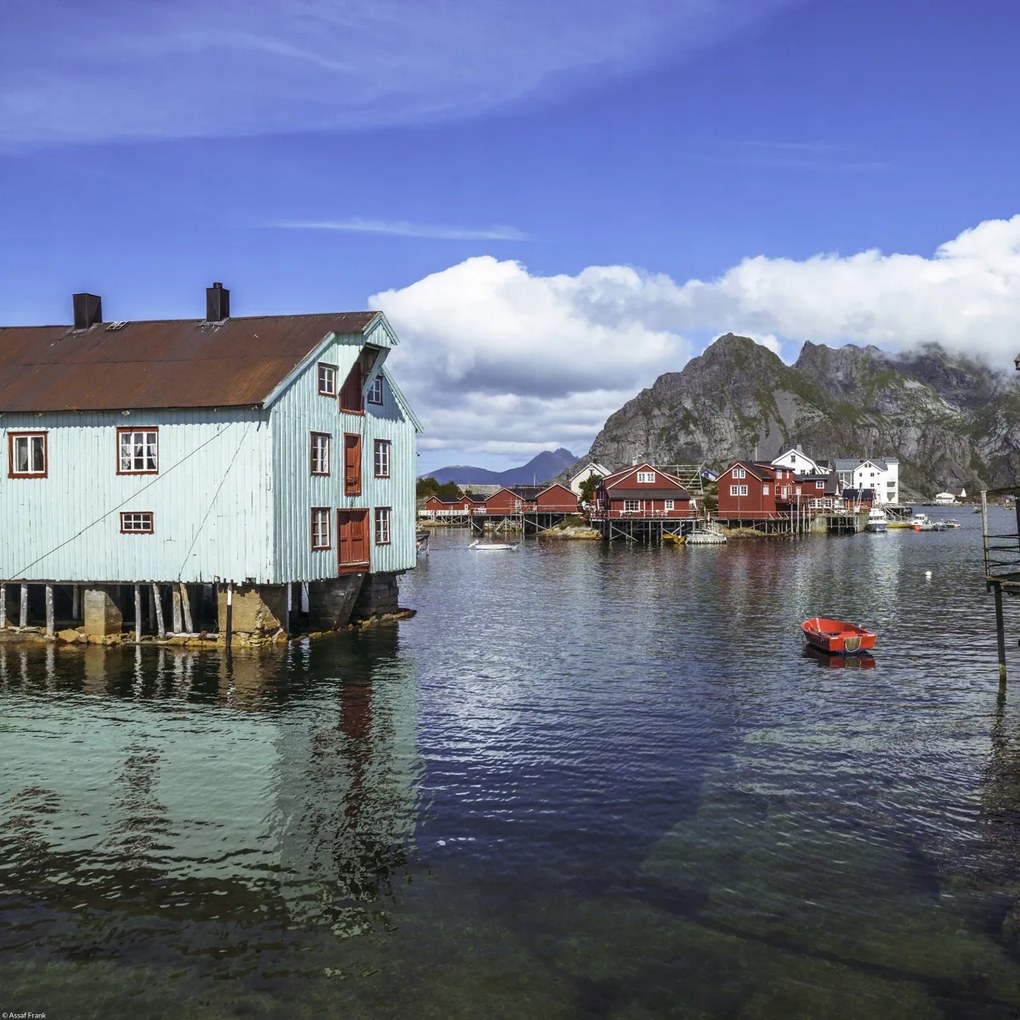 Poszter 40x40cm Halászfalu a vízparton 2, Assaf Frank