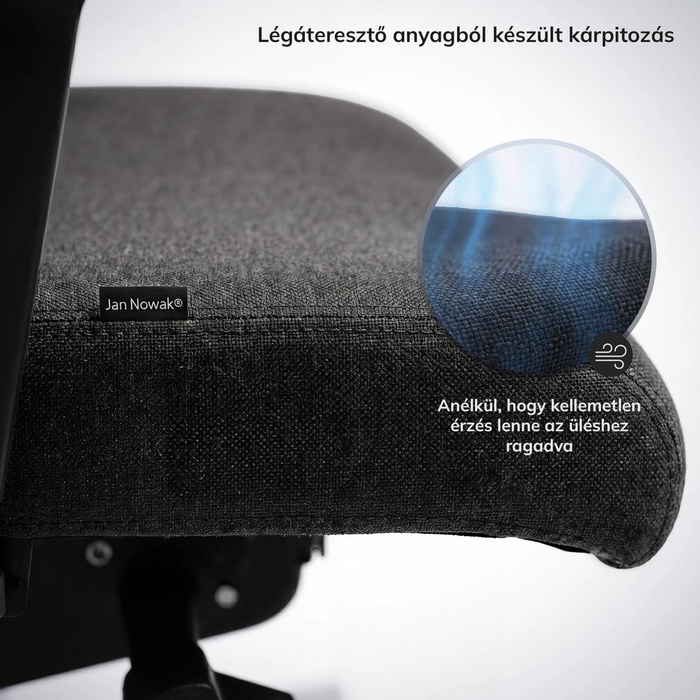 Ergonómikus, forgó irodai szék, sötét szürke: VECTOR