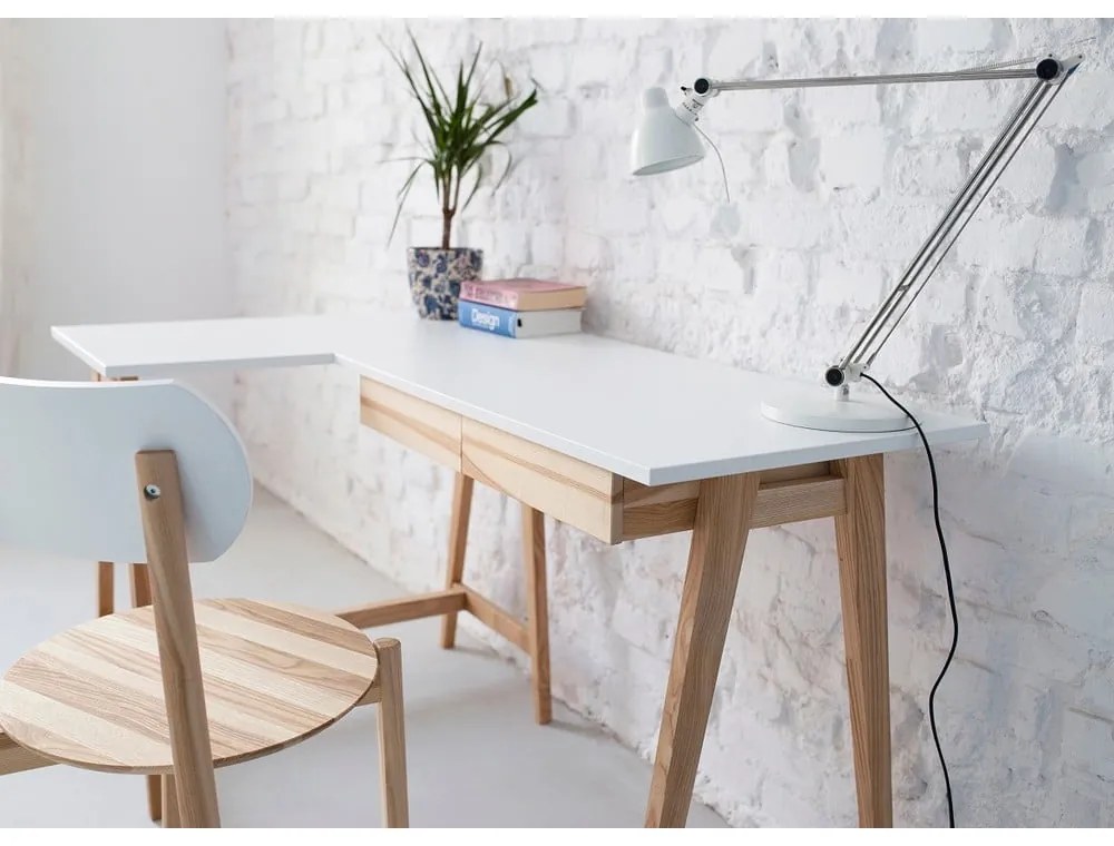 Íróasztal fehér asztallappal 85x135 cm Luka – Ragaba