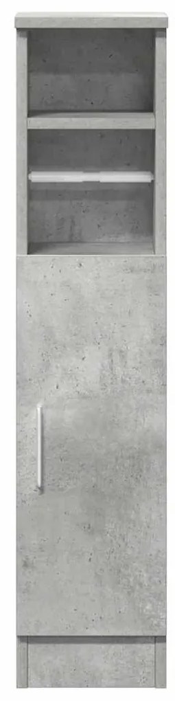 betonszürke fürdőszobaszekrény tekercstartóval 20,5x22x90 cm