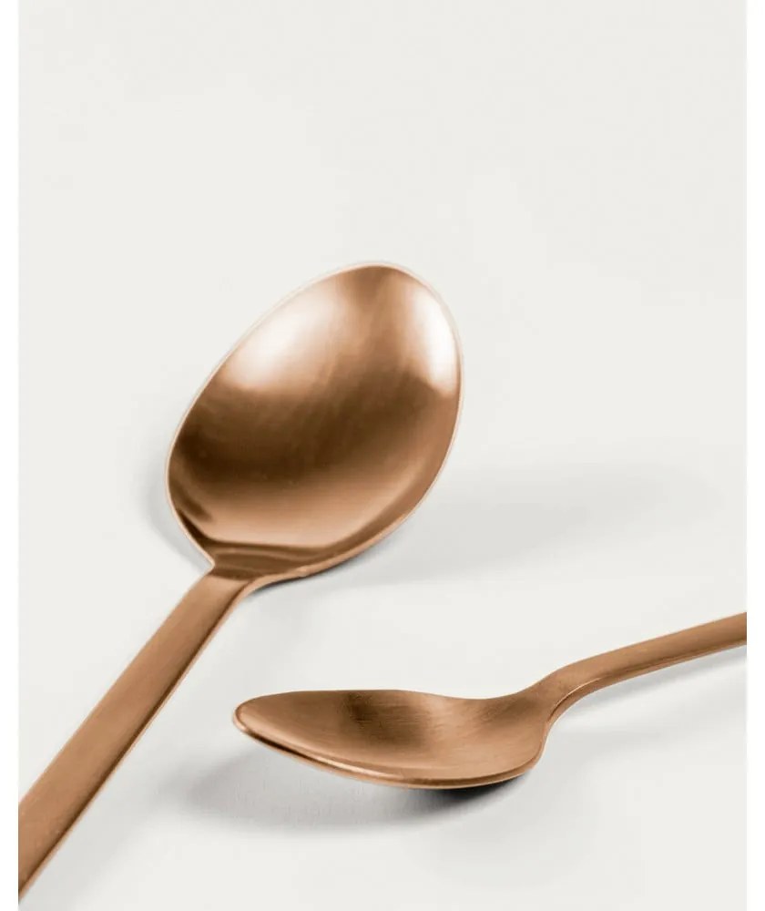 Rézszínű rozsdamentes acél evőeszköz készlet 16 db-os Kelda – Kave Home