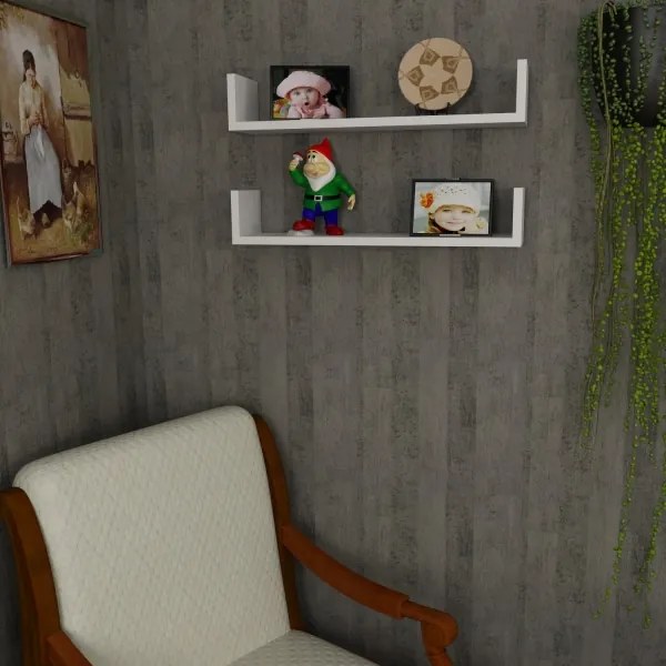 KÉSZLET 2x Fali polc IRIS 14,5x63 cm fehér