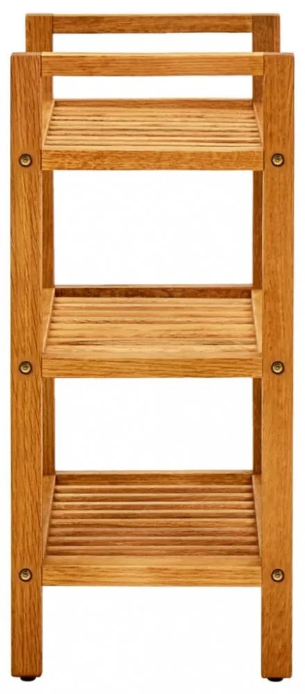 tömör tölgyfa cipőtartó 3 polccal 50 x 27 x 60 cm