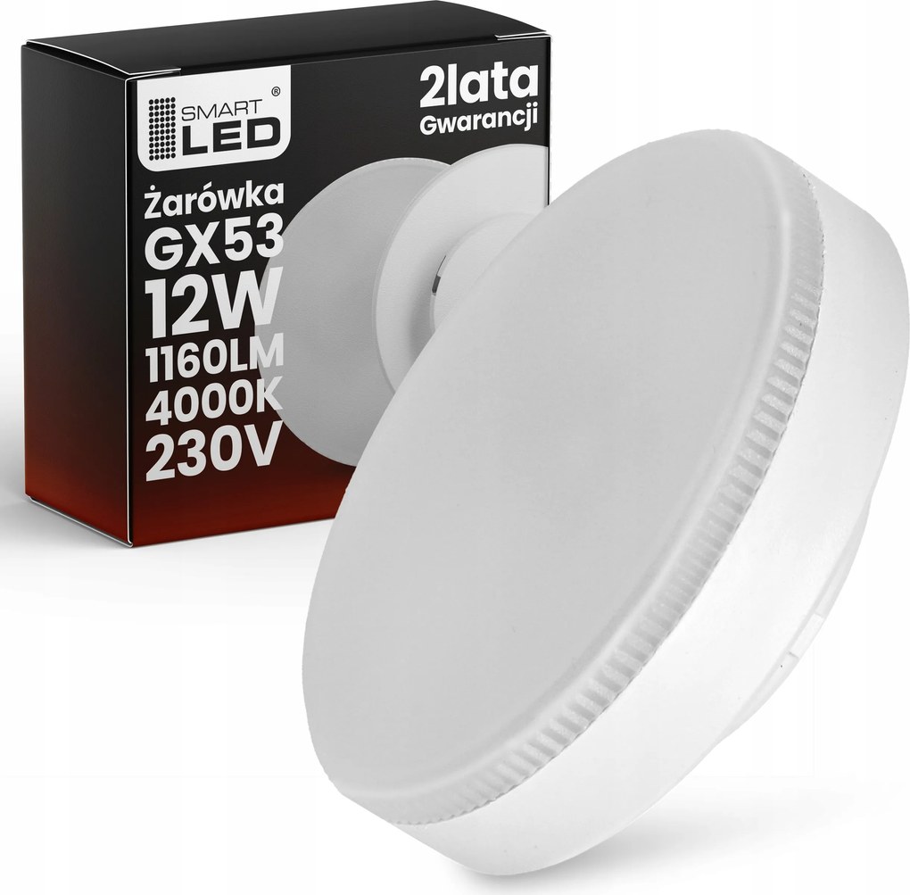 Halogén Led izzó GX53 12W 1160lm Fehér Semleges Erős Fényes Nagy teljesítményű