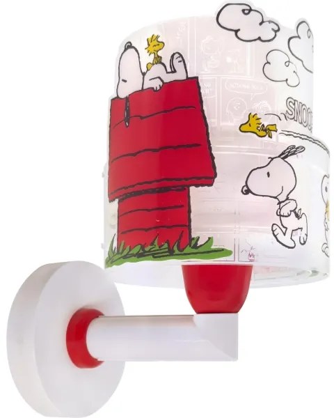 Dalber 76309 - Gyermek fali lámpa SNOOPY 1xE27/15W/230V fehér/piros