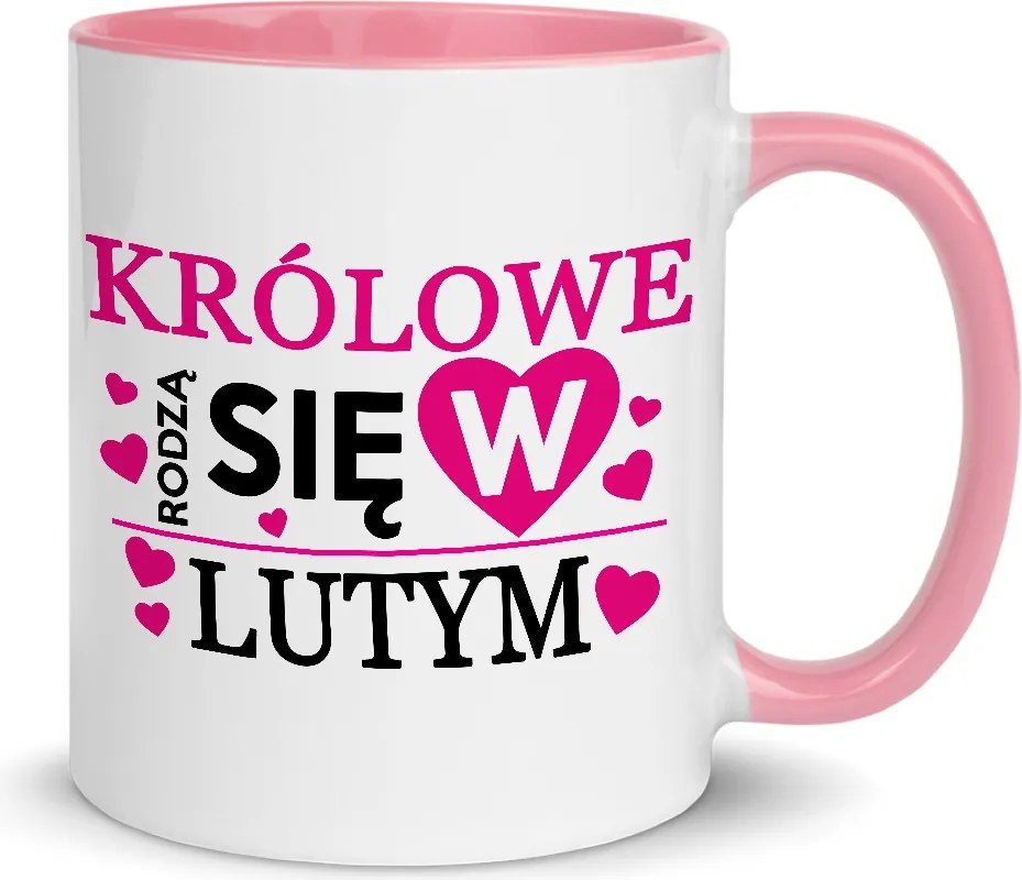 Fehér Bögre Rózsaszín Belső Királynők Születnek Februárban Ajándék Lányoknak